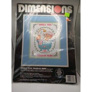 Vintage 1991 Dimensions Counted Cross Stitch Kit Bubble Your Troubles Away NEW